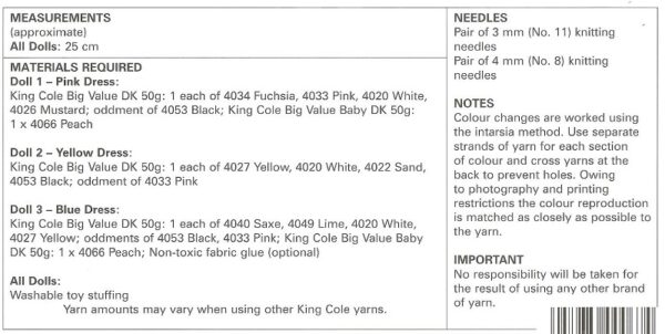 King Cole 9102 Instructions