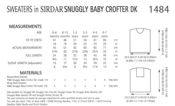 Sirdar 1484 Instructions