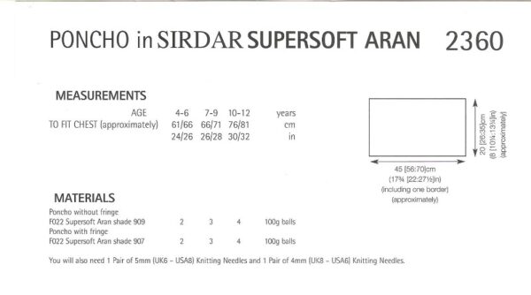 Sirdar 2360 Instructions