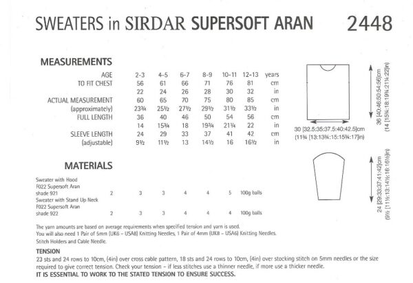 Sirdar 2448 Instructions