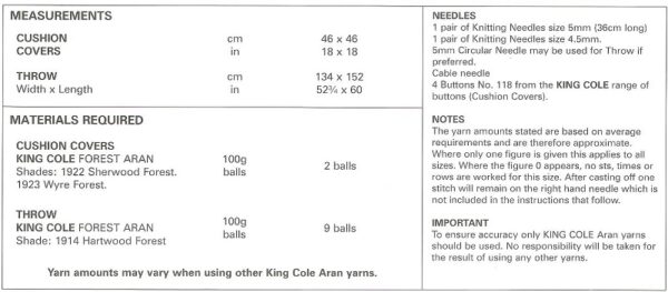 King Cole 5660 Instructions
