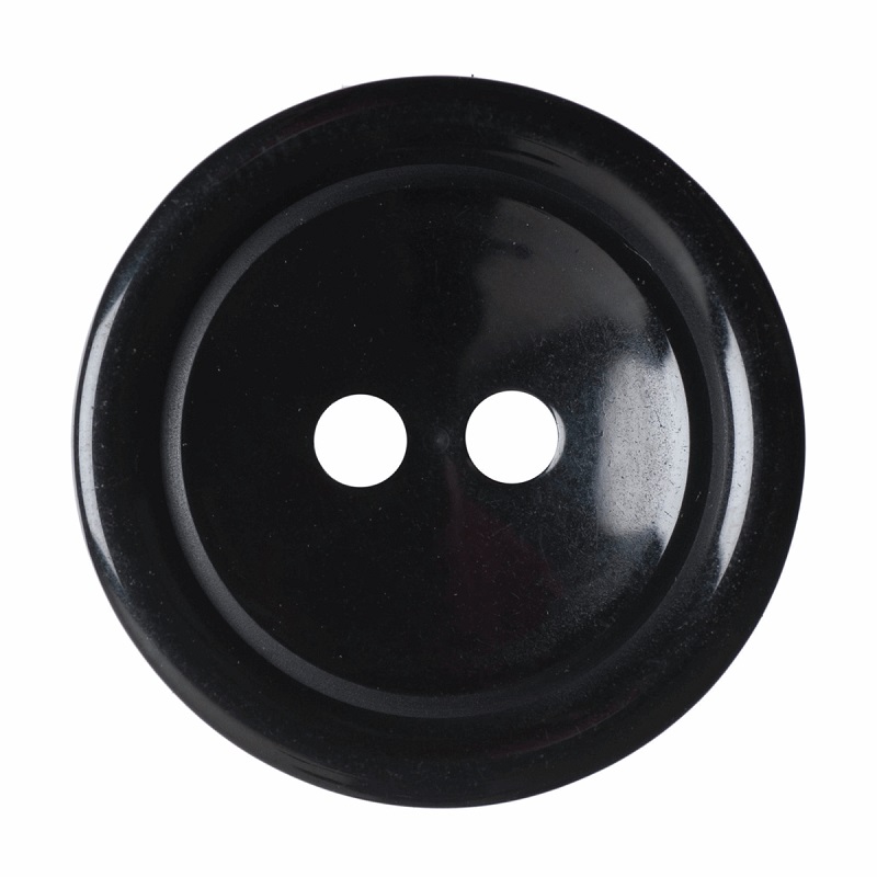 Hemline Black Buttons - Plain Rimmed Edge - Delta Wool Shop