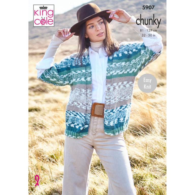 King Cole Nordic Chunky Pattern 5907 Cardigan and Waistcoat Delta
