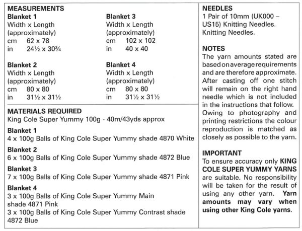 King Cole 5973 Instructions