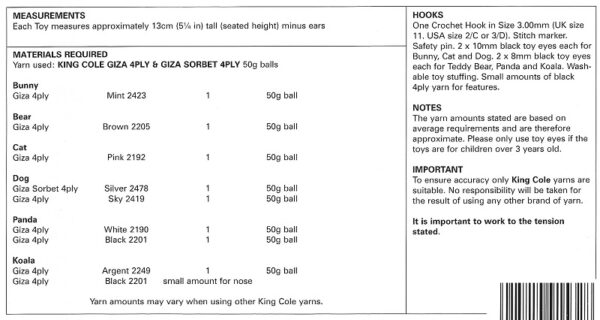 King Cole 9088 Instructions