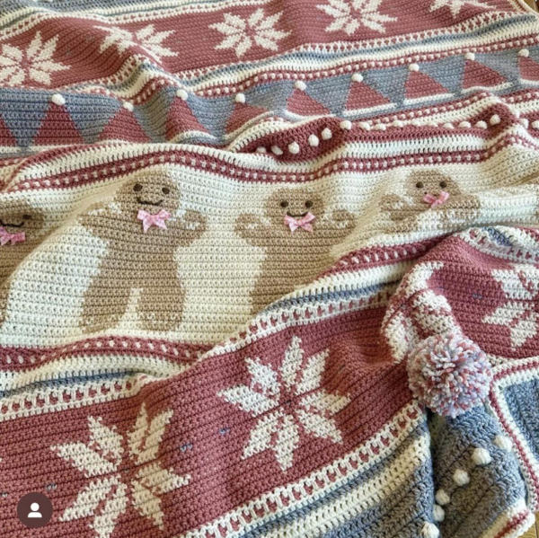 Christmas Eve Wishes Blanket by MadebyAnita Yarn Pack Pink Colourway