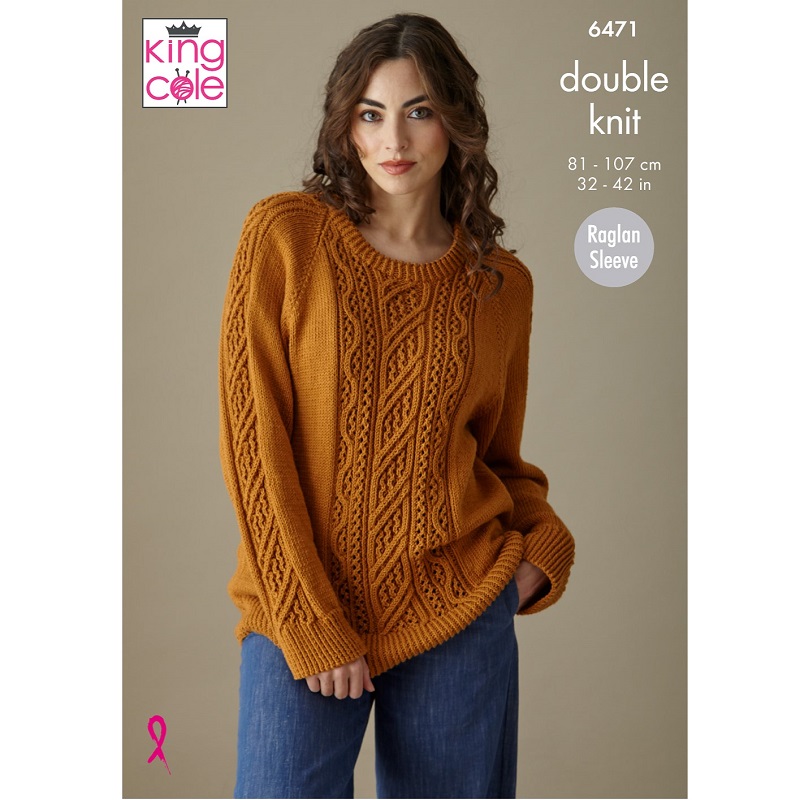 King Cole Cottonsoft DK Pattern - 6471 Sweater and Top - Delta
